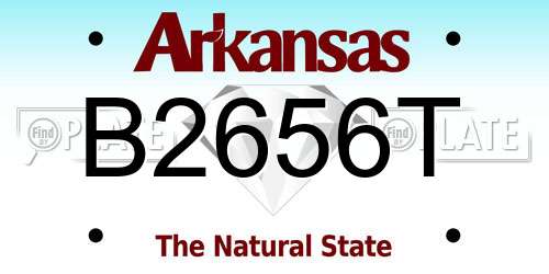 B2656T Arkansas License Plate