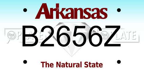 B2656Z Arkansas License Plate
