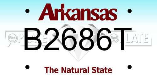 B2686T Arkansas License Plate