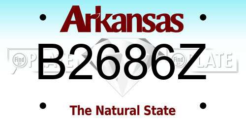 B2686Z Arkansas License Plate