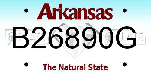 B26890G Arkansas License Plate