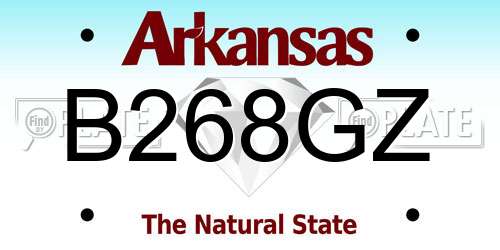B268GZ Arkansas License Plate