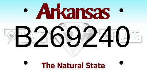 B269240 Arkansas License Plate