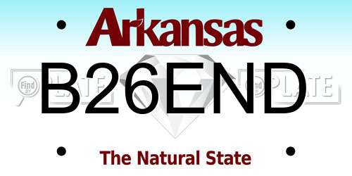 B26END Arkansas License Plate