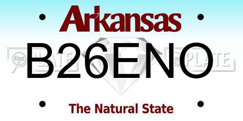 B26ENO Arkansas License Plate