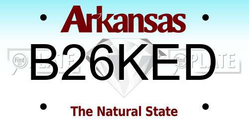 B26KED Arkansas License Plate