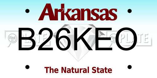 B26KEO Arkansas License Plate