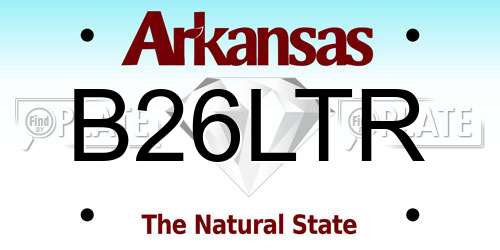 B26LTR Arkansas License Plate