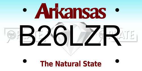 B26LZR Arkansas License Plate