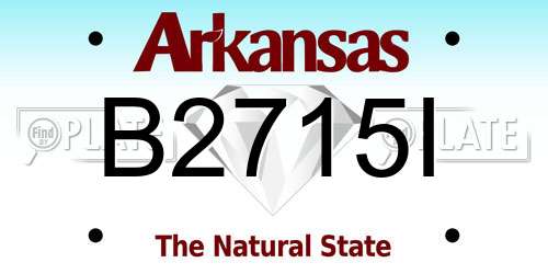 B2715I Arkansas License Plate