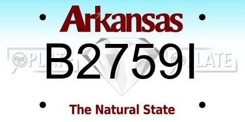 B2759I Arkansas License Plate