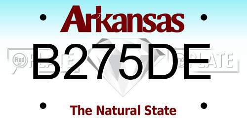 B275DE Arkansas License Plate