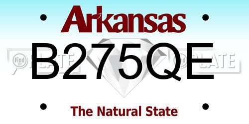 B275QE Arkansas License Plate