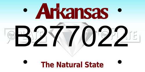 B277022 Arkansas License Plate