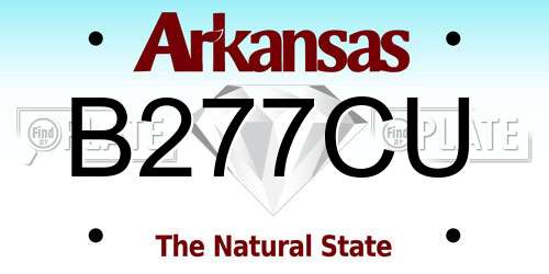 B277CU Arkansas License Plate