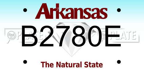 B2780E Arkansas License Plate