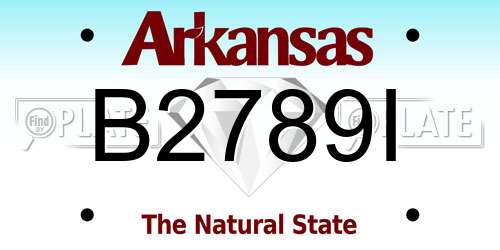 B2789I Arkansas License Plate