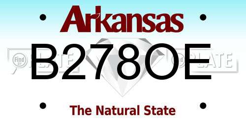 B278OE Arkansas License Plate