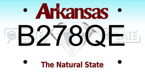 B278QE Arkansas License Plate