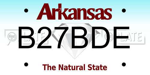 B27BDE Arkansas License Plate