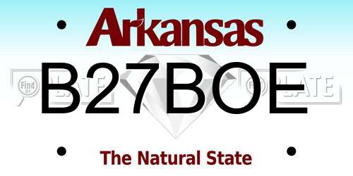 B27BOE Arkansas License Plate