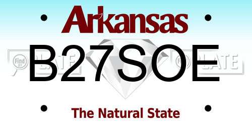B27SOE Arkansas License Plate