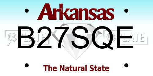 B27SQE Arkansas License Plate