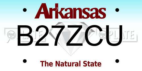 B27ZCU Arkansas License Plate