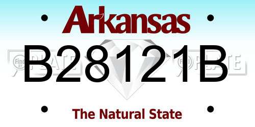 B28121B Arkansas License Plate