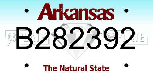 B282392 Arkansas License Plate