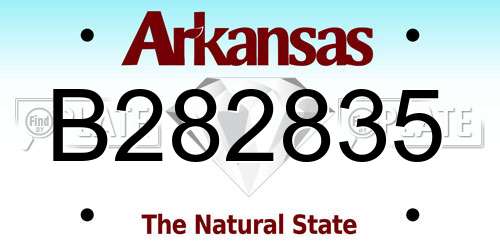 B282835 Arkansas License Plate