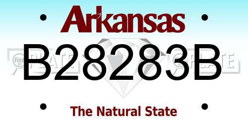 B28283B Arkansas License Plate