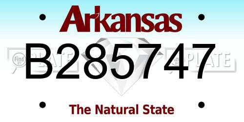 B285747 Arkansas License Plate