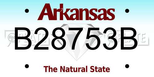 B28753B Arkansas License Plate