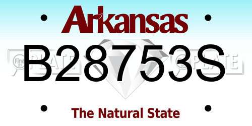 B28753S Arkansas License Plate