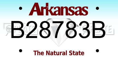 B28783B Arkansas License Plate