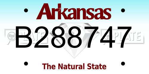 B288747 Arkansas License Plate