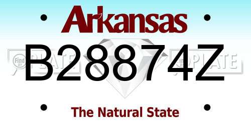 B28874Z Arkansas License Plate