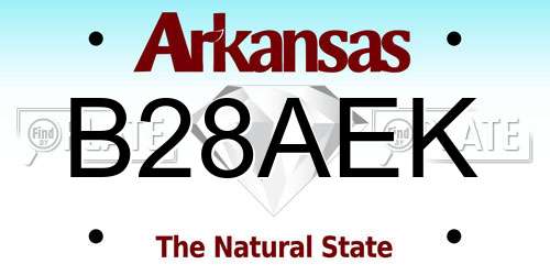 B28AEK Arkansas License Plate