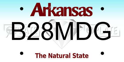B28MDG Arkansas License Plate