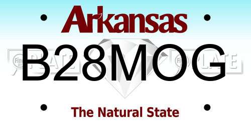 B28MOG Arkansas License Plate