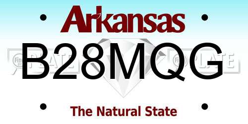 B28MQG Arkansas License Plate