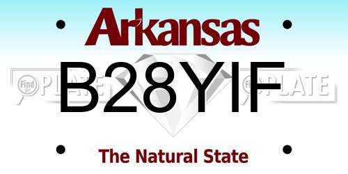 B28YIF Arkansas License Plate
