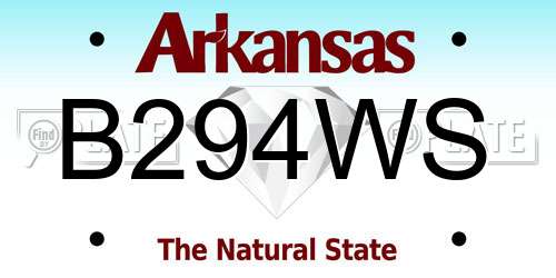 B294WS Arkansas License Plate