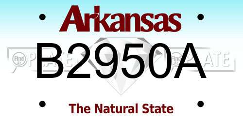 B2950A Arkansas License Plate