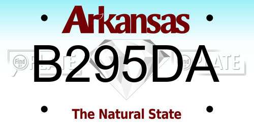B295DA Arkansas License Plate