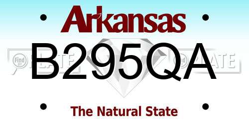 B295QA Arkansas License Plate