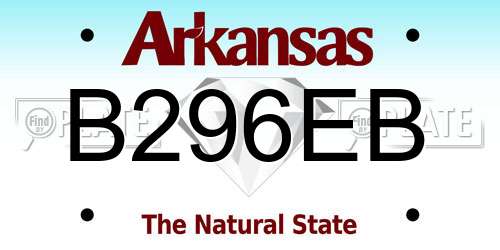 B296EB Arkansas License Plate