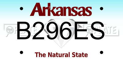 B296ES Arkansas License Plate