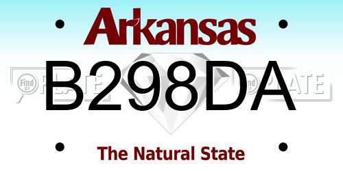 B298DA Arkansas License Plate